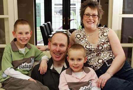 SPECIAL DAY: Lisa and Jeff Martin with their children, George and Jack. Picture courtesy GMTV