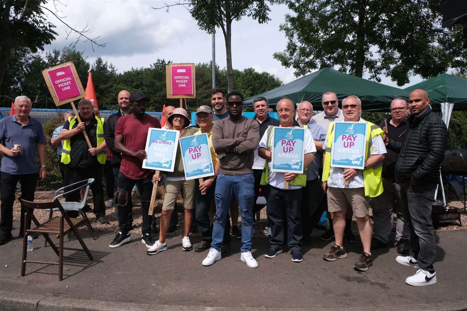 Arriva bus drivers on strike in the North West of the country before a pay offer was agreed