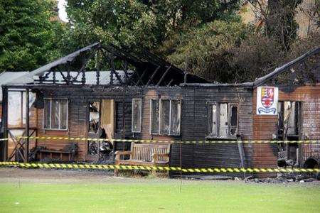 Westgate Cricket Club pavilion was left in ruins. Picture: Simon Moores