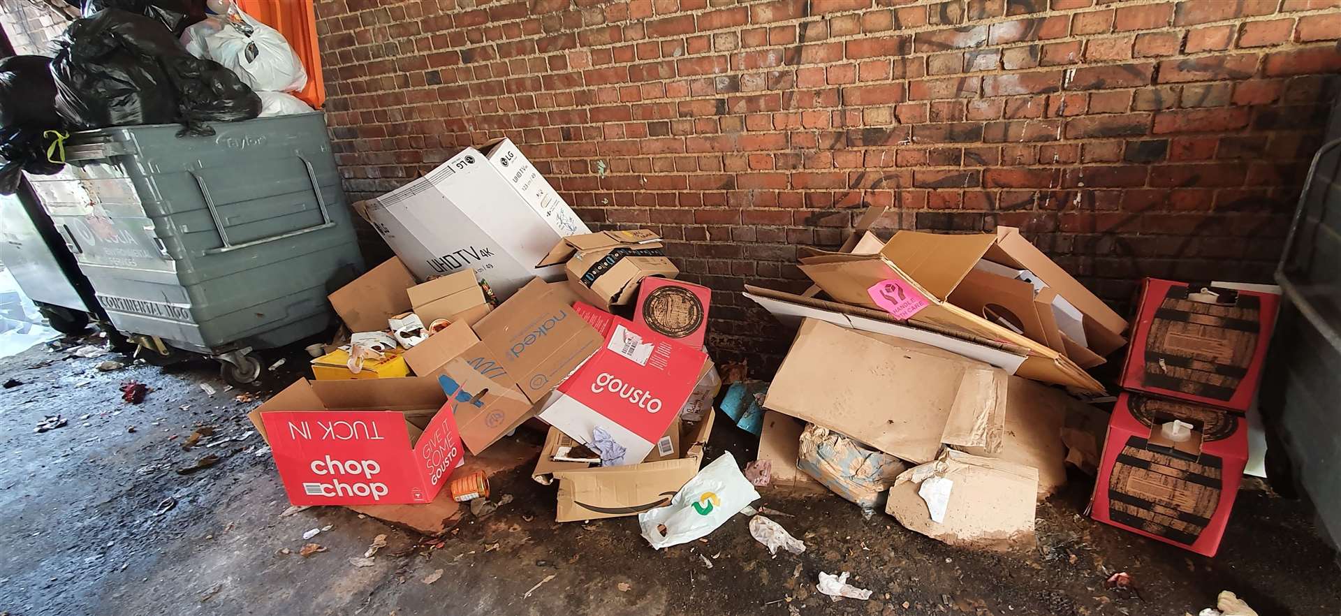 During lockdown, the Wetherspoon bins were overflowing and there was also fly-tipping Picture: Chris Stevenson