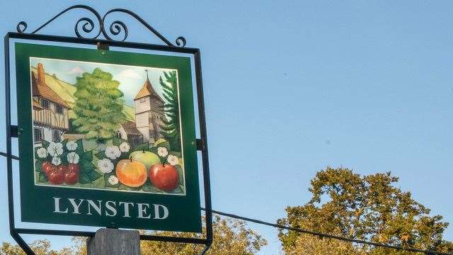 The Lynsted village sign, near Sittingbourne