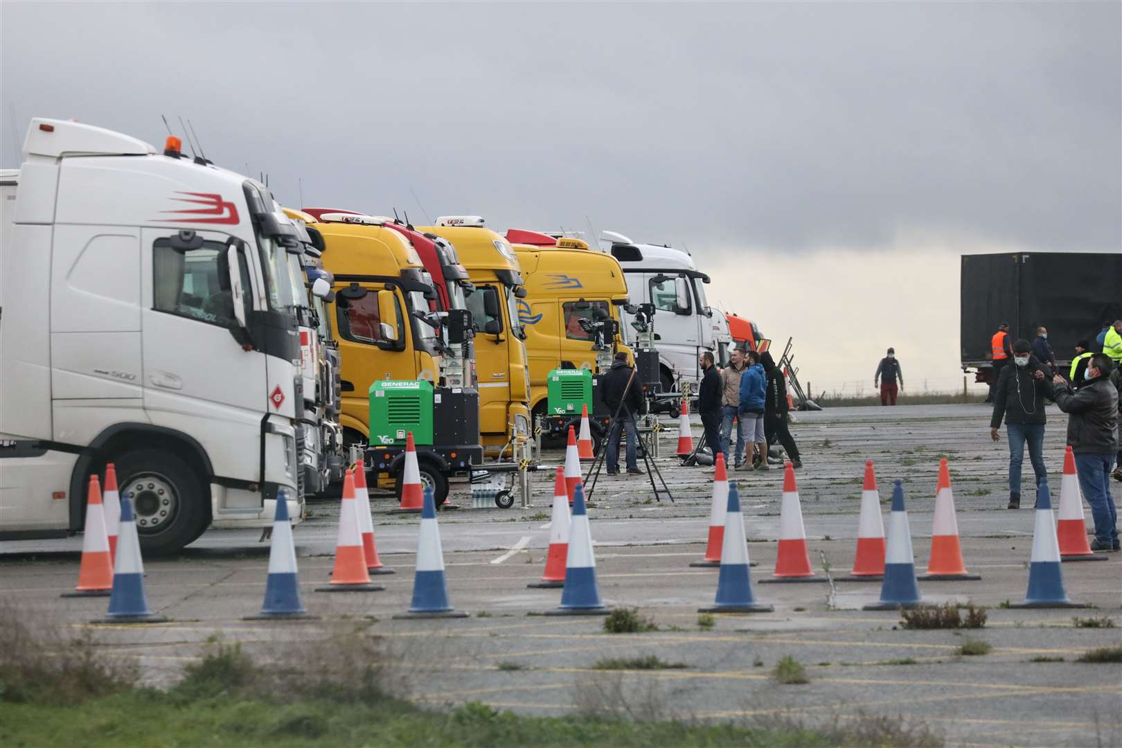 Lorries parked up at Manston. Picture: UKNiP