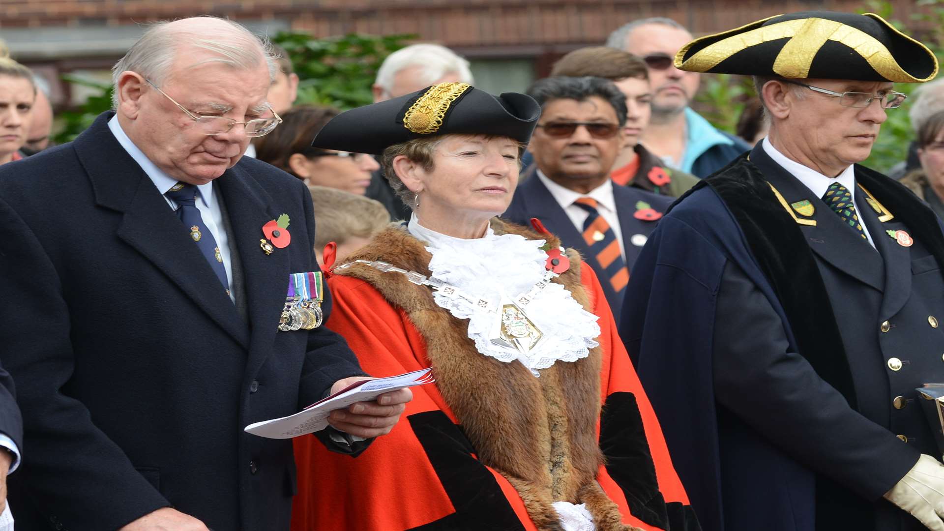 The Mayor of Ashford, Cllr Geraldine Dyer, at the Remembrance Sunday service