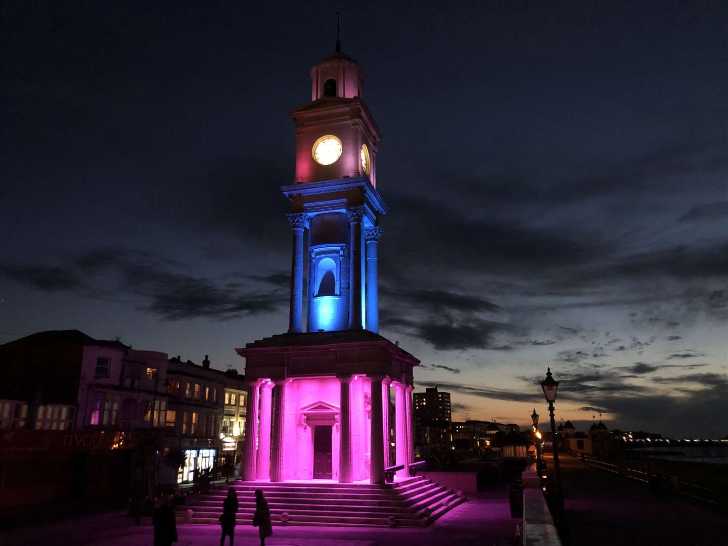 Herne Bay clocktower lit up (19012549)