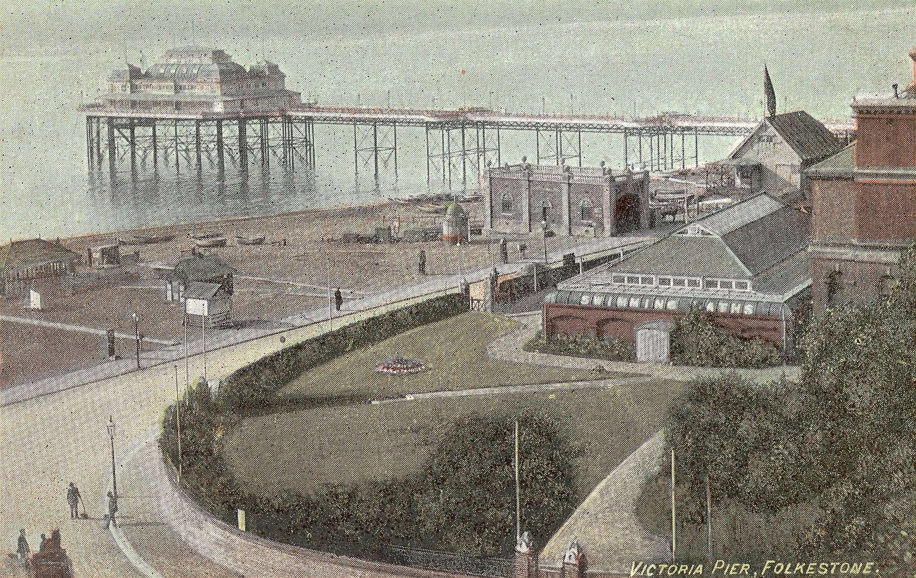 Victoria Pier and the swimming baths in Folkestone