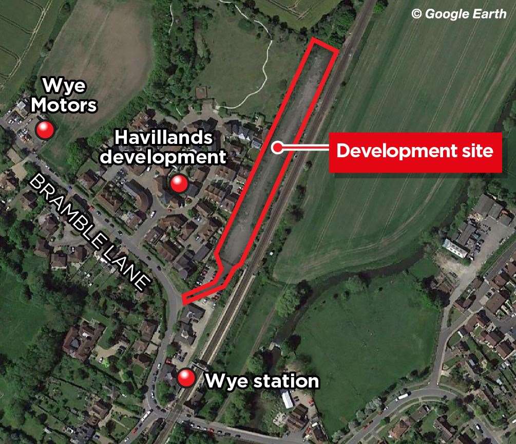 The Wye site where the homes would go if permission is granted