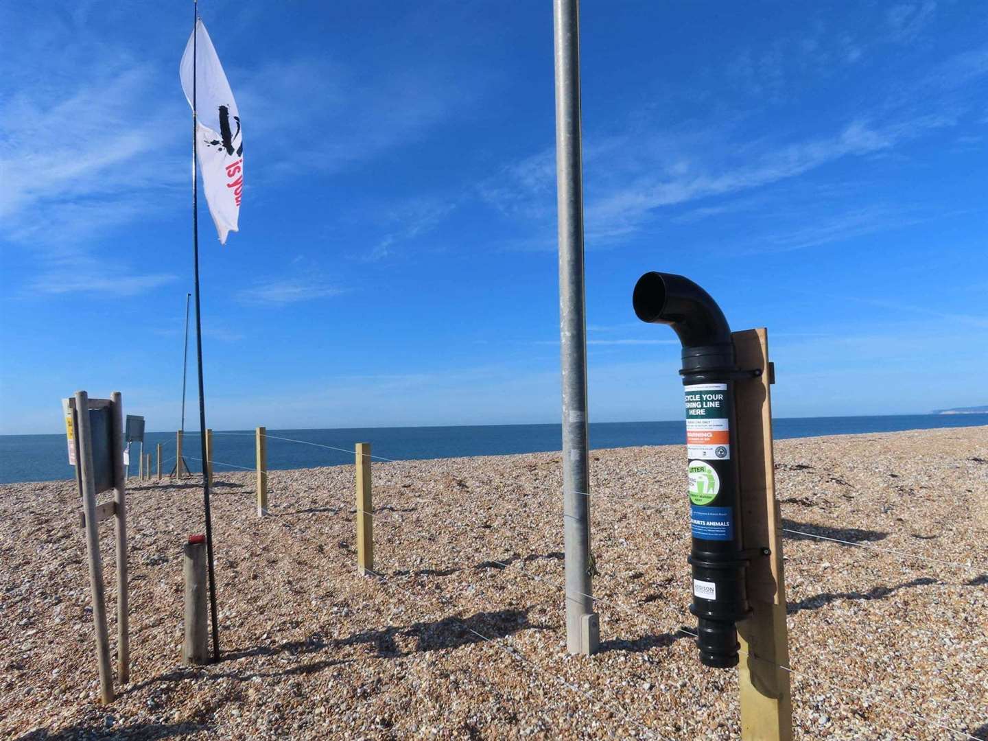 Two new fishing line recycling bins have been added to beaches on Romney Marsh. Picture: Eric Brown