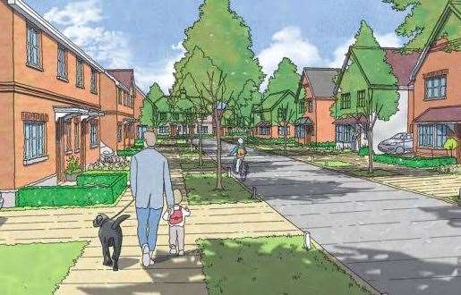 Proposals for more than 400 homes in Otham have been refused by Maidstone Council. Pictured is an artist's impression of the site