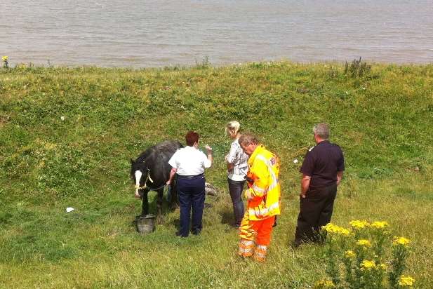 Rescuers at the scene in Gravesend