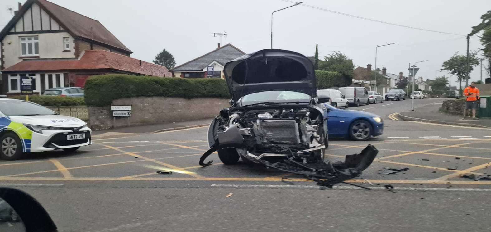The Plains Avenue junction has not been entirely accident-free. This two-car crash happened towards the end of August