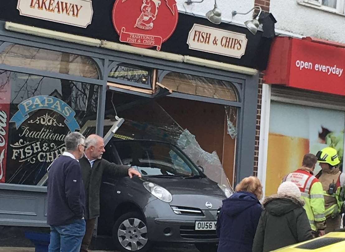 A Nissan Micra reversed into the shop. Picture: Sophie Hodges.