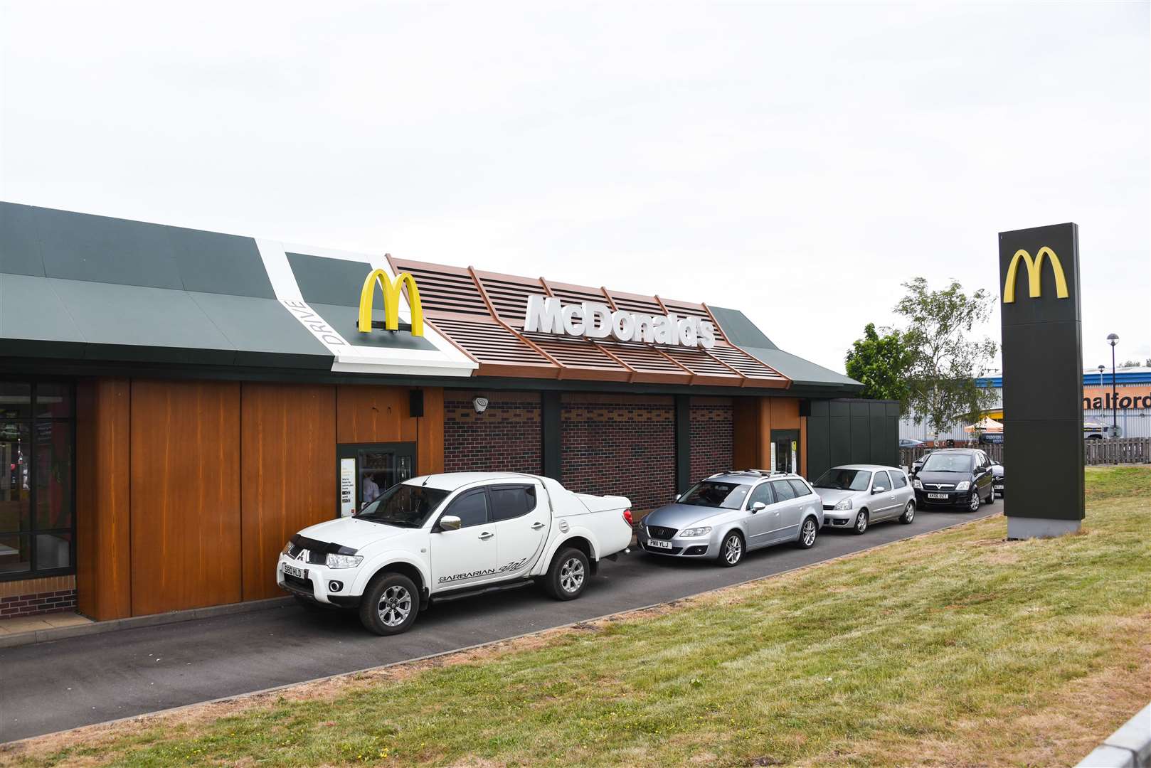 A McDonald's drive-thru. Stock Image