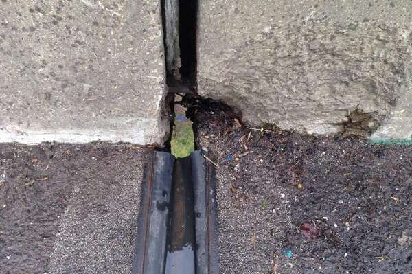 An expansion gap sparked fears for the safety of an M2 bridge at Stockbury. Picture: Kent Police Roads