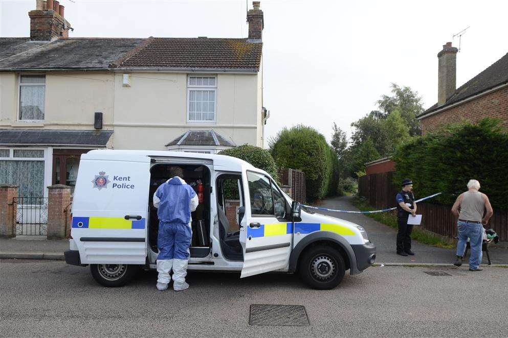 Forensic officers near Swan Farm in Willesborough. Picture: Gary Browne