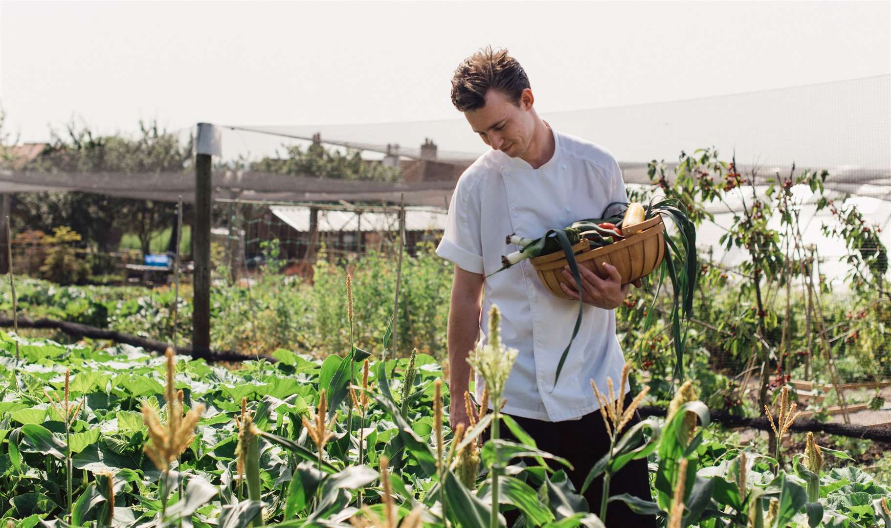 Head Chef James Pilcher in the Kitchen Garden. Picture: The Ferry House