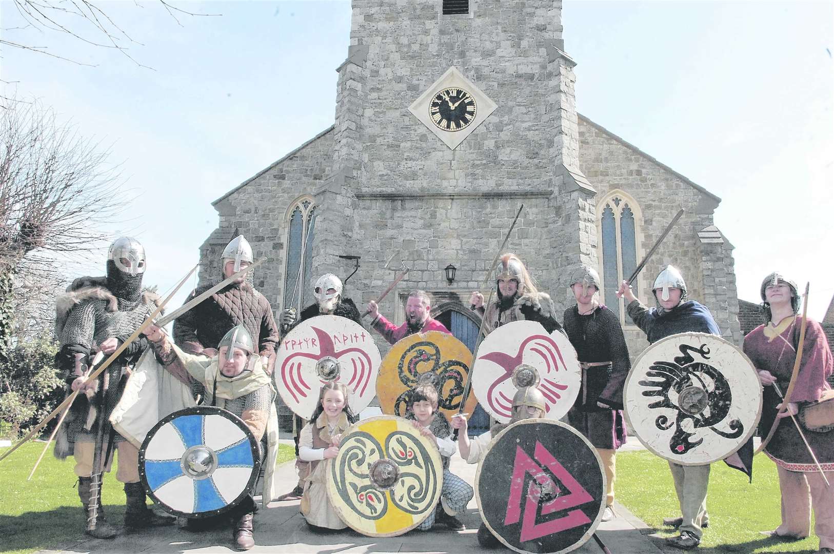 Vikings outside St Alphege Church in Whitstable as part of the 1,000th anniversary of the death of St Alphege. Picture: Chris Davey
