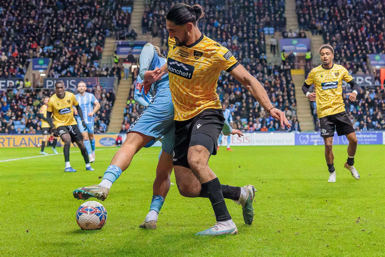 Harry Kyprianou in action for Maidstone at Coventry. Picture: Helen Cooper