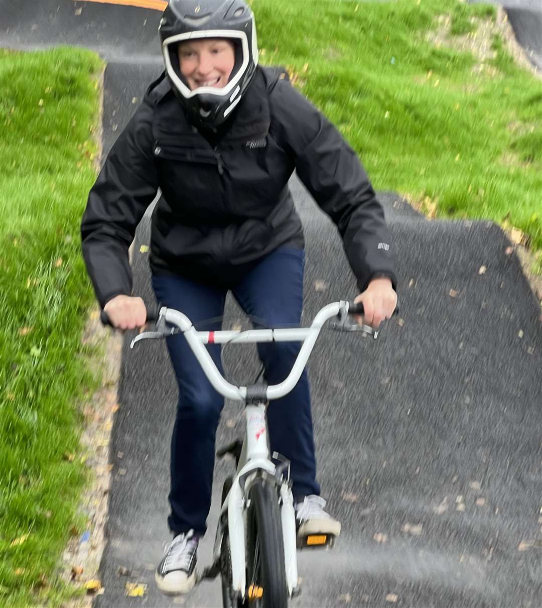 MP Tracey Crouch testing out the new BMX course