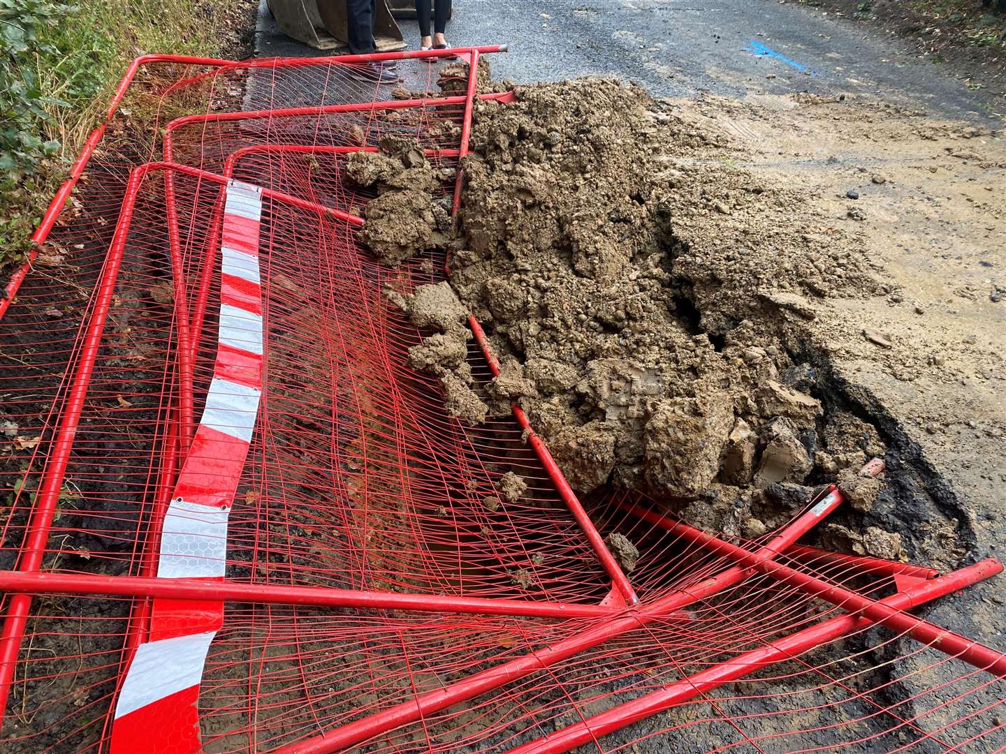 Frustrated motorists have torn through a road closure barrier in Shalloak Road, Canterbury