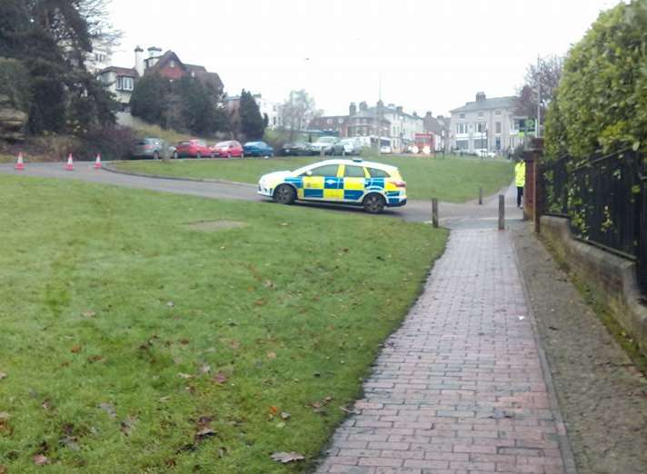 Police remained at the scene yesterday. Picture: Josh Vincent