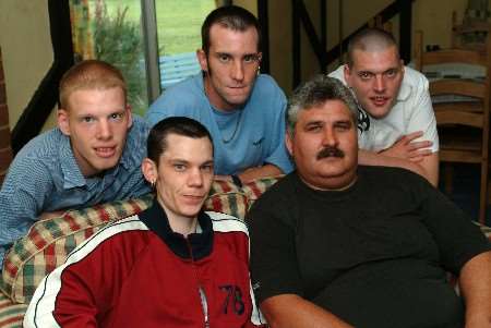Rikki Barnes (front left) was helped by Malcolm Thompson (front right) and (back left to right) Reggie Talmey, Derek Liddiard and Craig Deakin