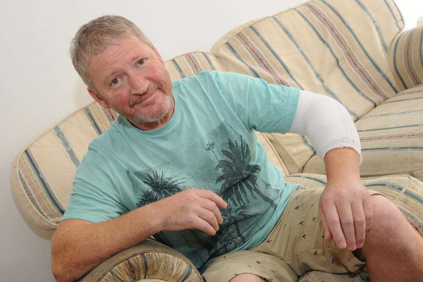 Town sprucer Pete Phillips recovering at home. Picture: Wayne McCabe