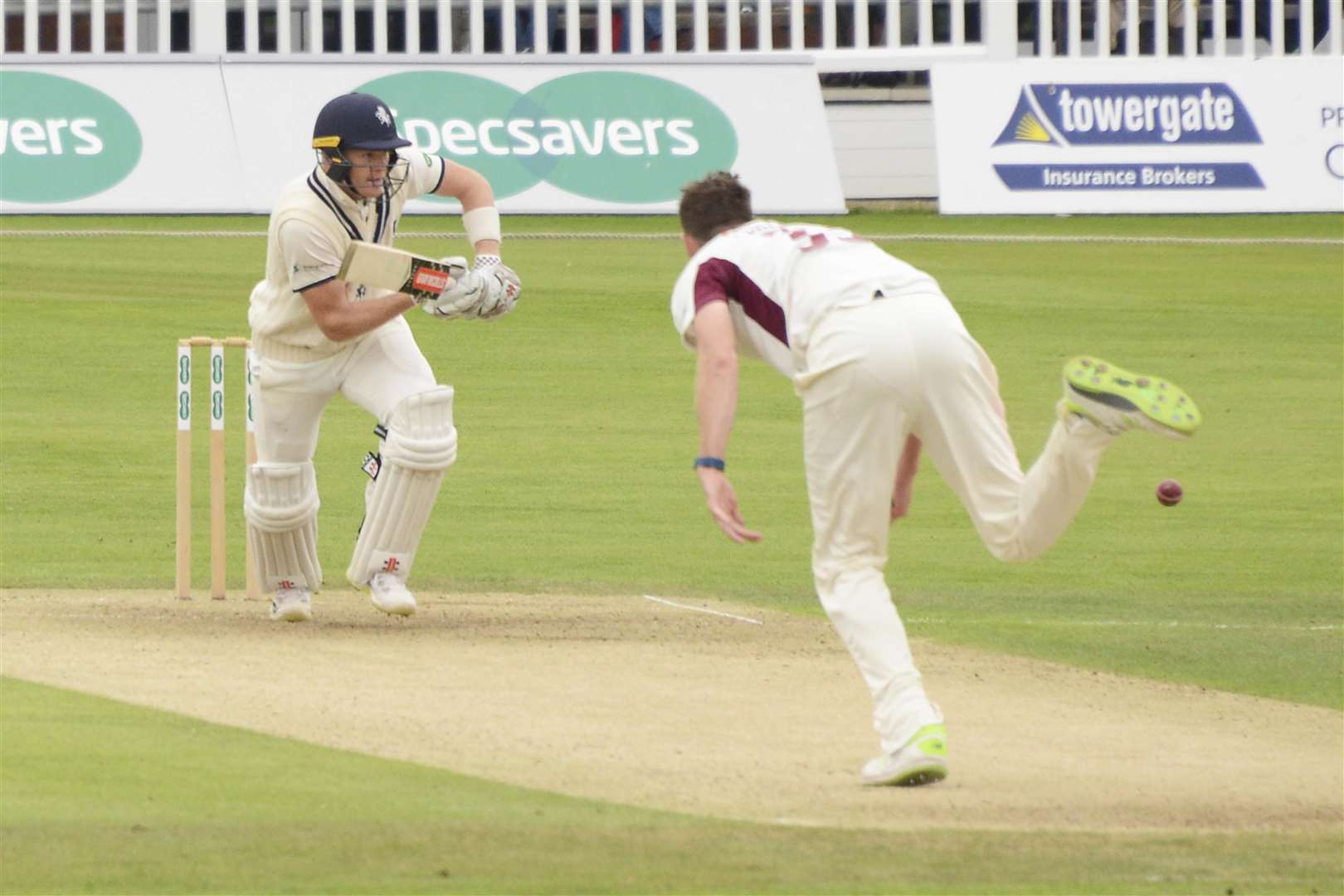 Sam Billings takes a quick single against Northants. Picture: Paul Amos.
