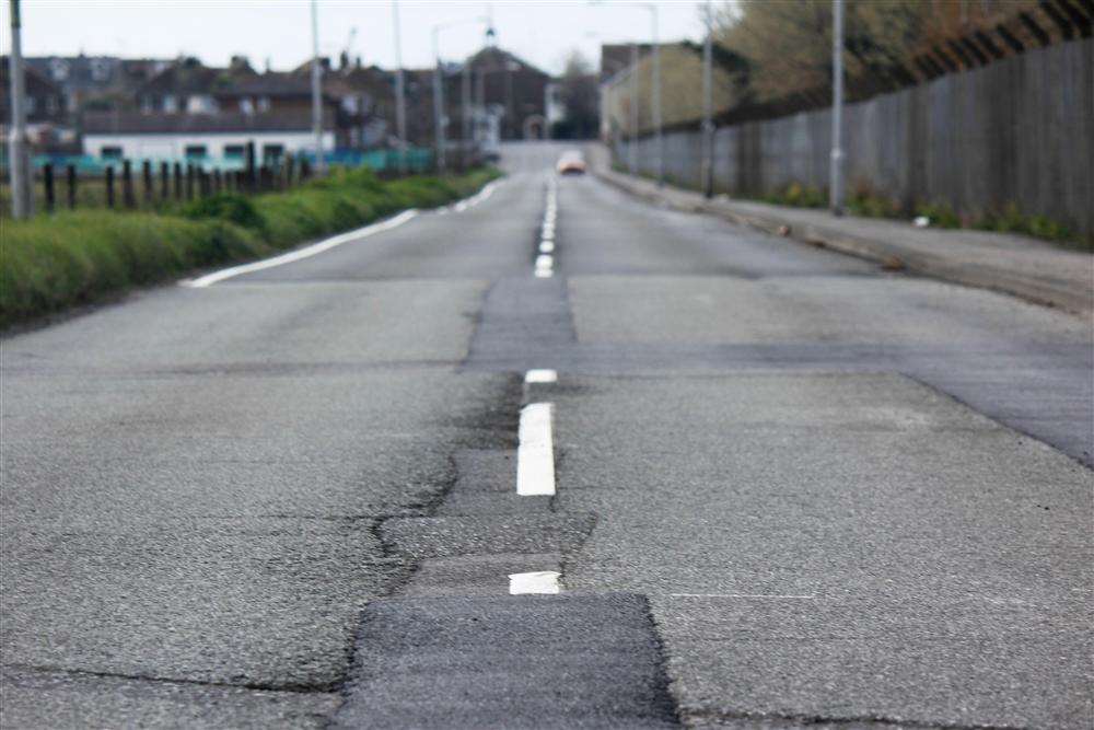 Days after white lines were painted in potholes in Whiteway Road, Queenborough, the damaged surface was repaired