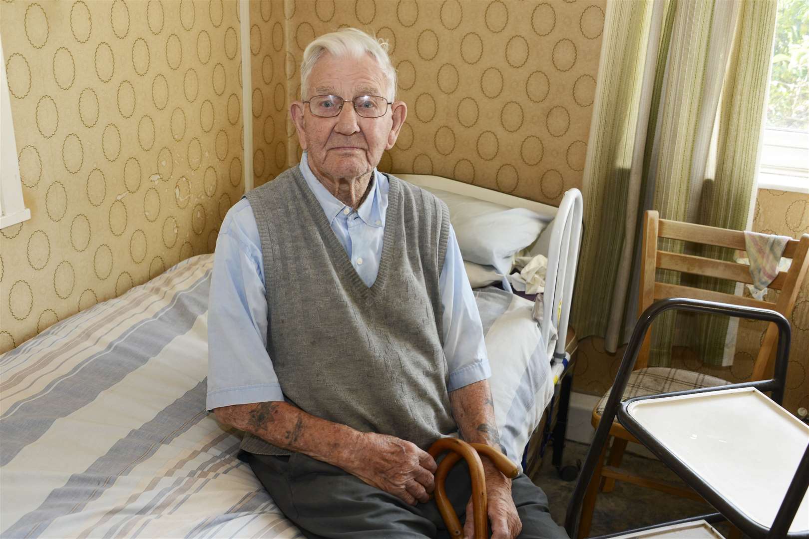 Leslie Stelfox, 106, was burgled while he was in his garden