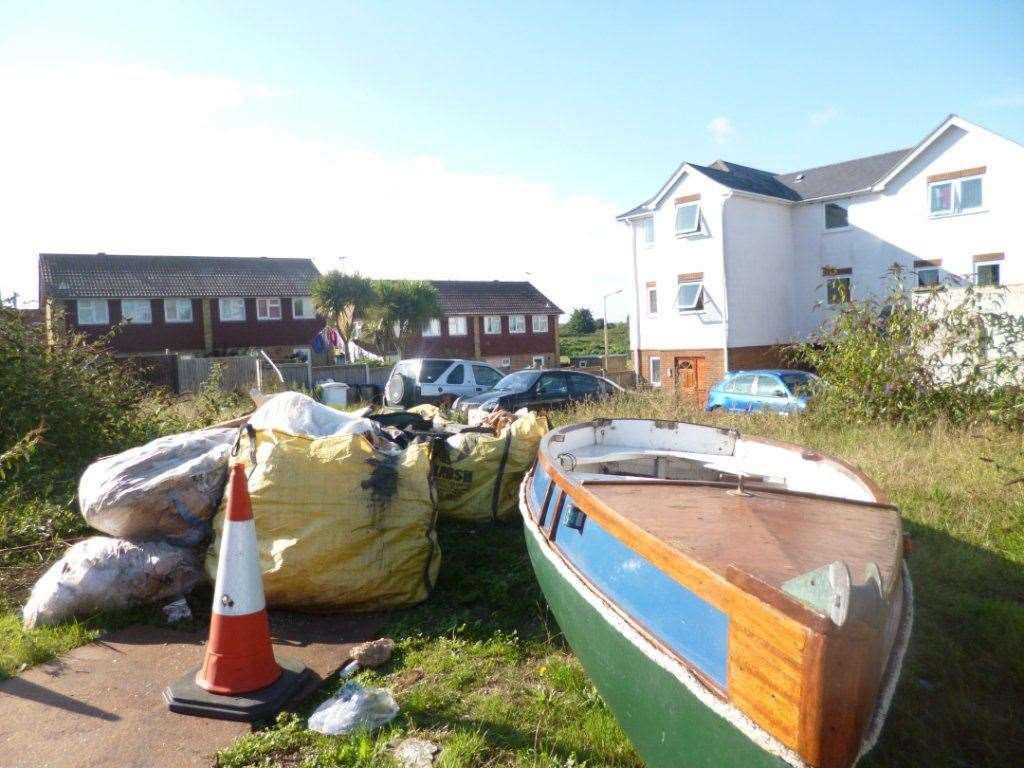 An example of flytipping in Margate where a man was fined for dumping waste outside his own home