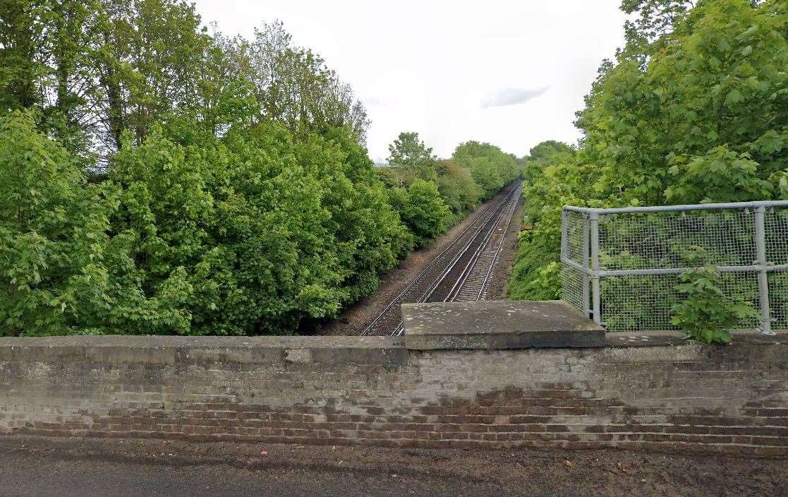 The rail line passing Love Lane, Faversham