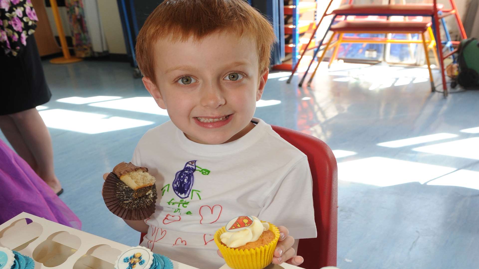 Tommy held a bake sale at his school for Red Lippy Day