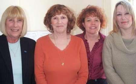 THERE TO HELP: support service workers Betty Hunter, Sandra Langley, Tree Malyan and Angela Goymer