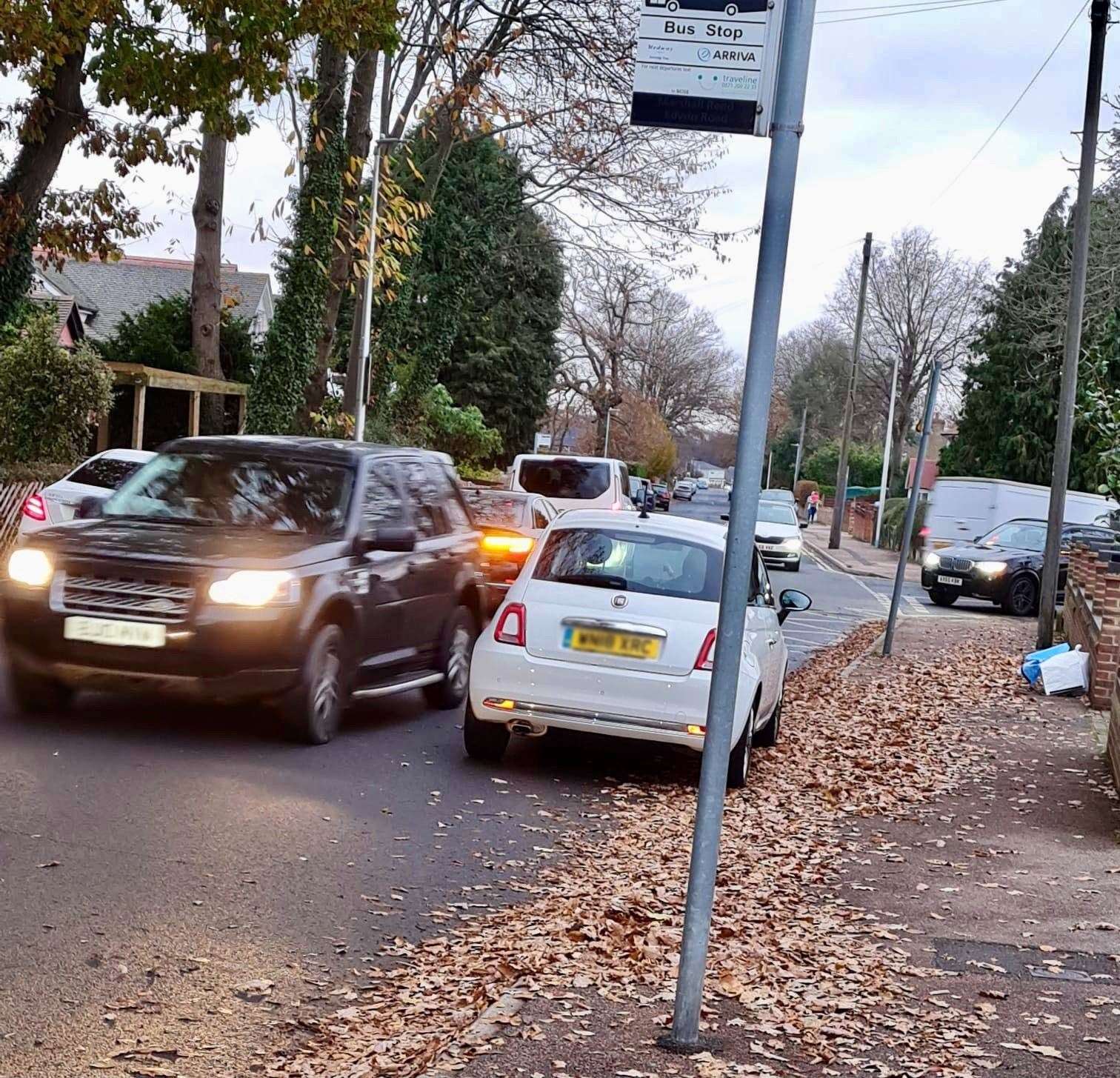 Traffic during school picking up time in Edwin Road, Rainham. Picture: Sophie Mcpherson