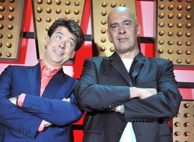 Mike Gunn with Michael McIntyre on the Comedy Roadshow
