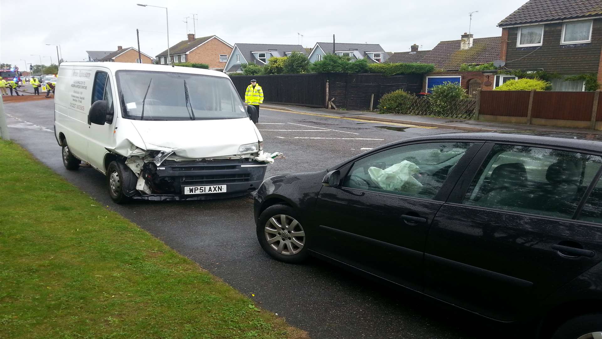 The crash involved a VW Golf and Fiat van