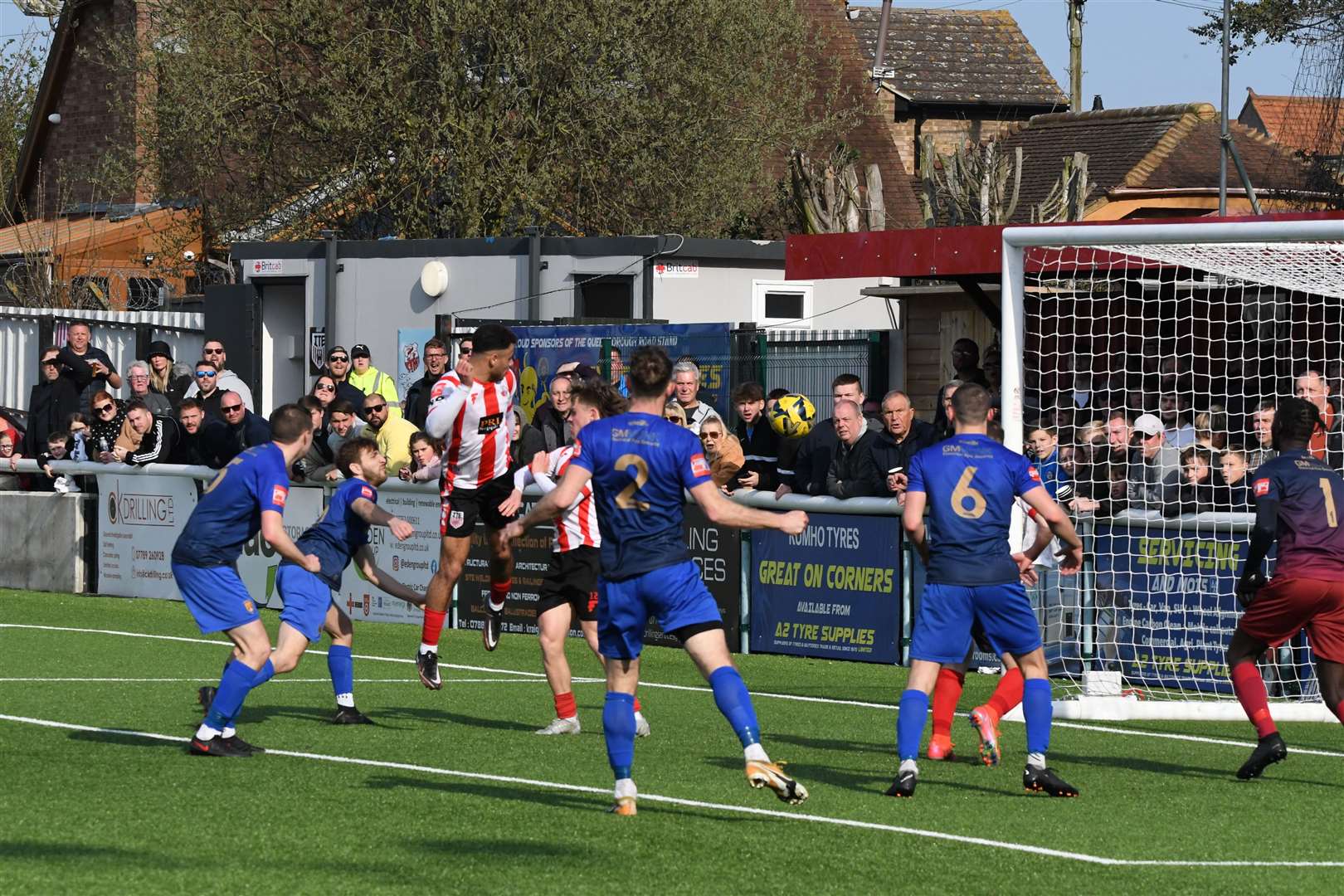 Sheppey United take the lead against Lancing in the 88th minute Picture: Marc Richards