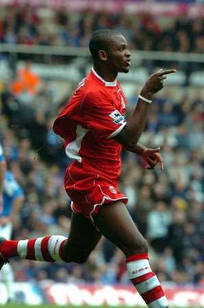 Darren Bent celebrates his goal against Birmingham City at St Andrews on Saturday. Picture: MATTHEW WALKER