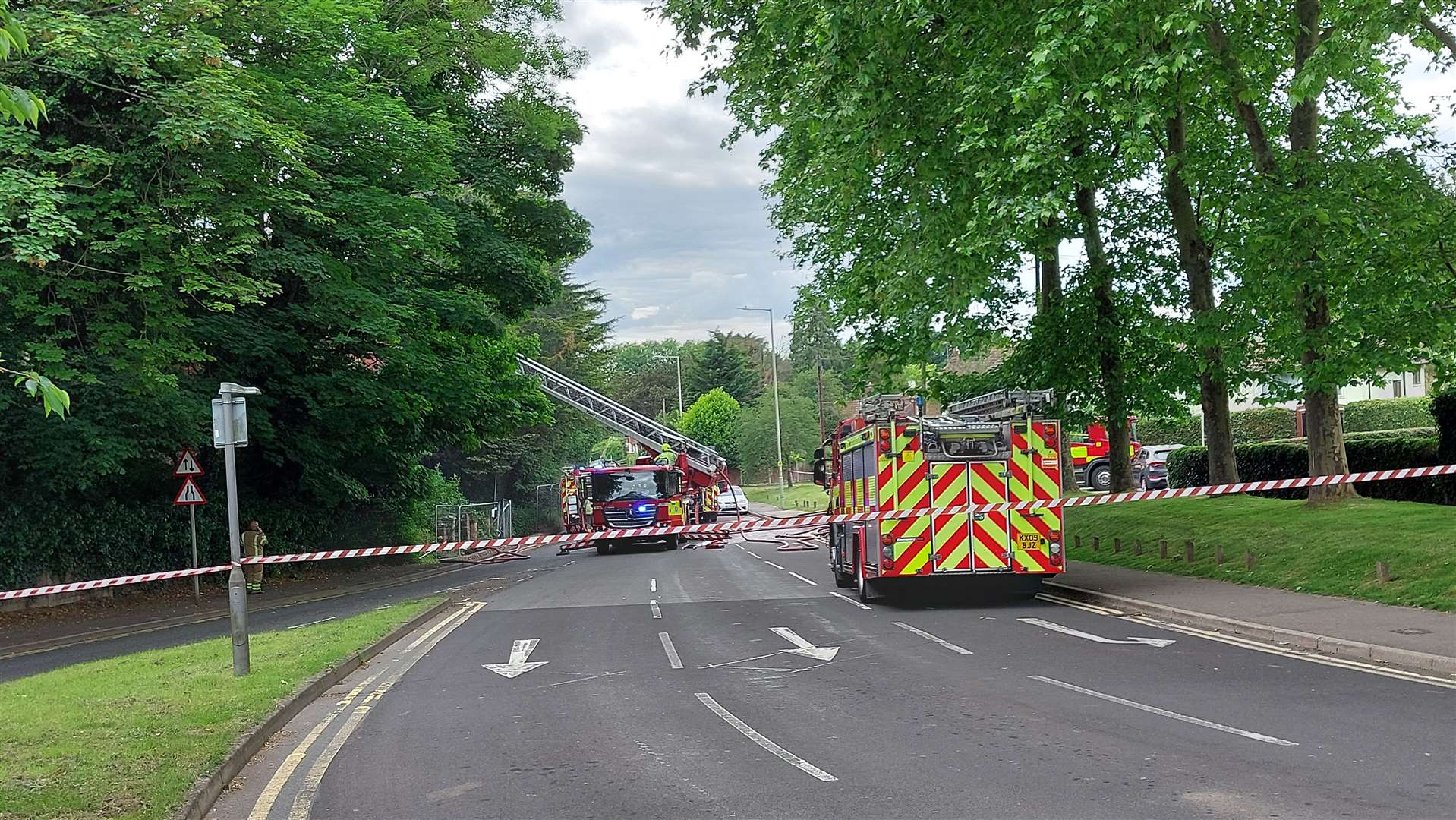 Fire crews at the scene in Chart Road