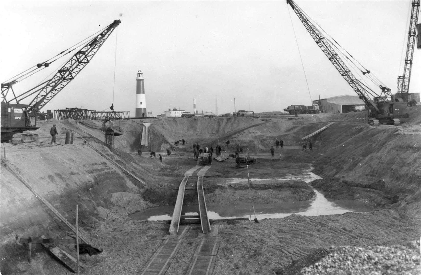 Early stages of laying the foundations of the power station in 1961