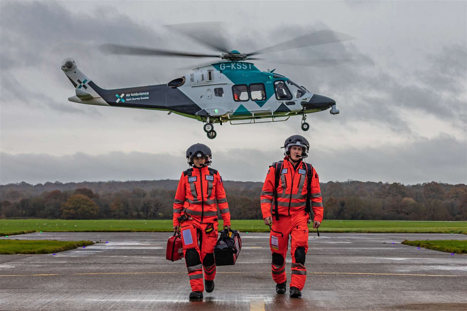The air ambulance covers Kent, Surrey and Sussex
