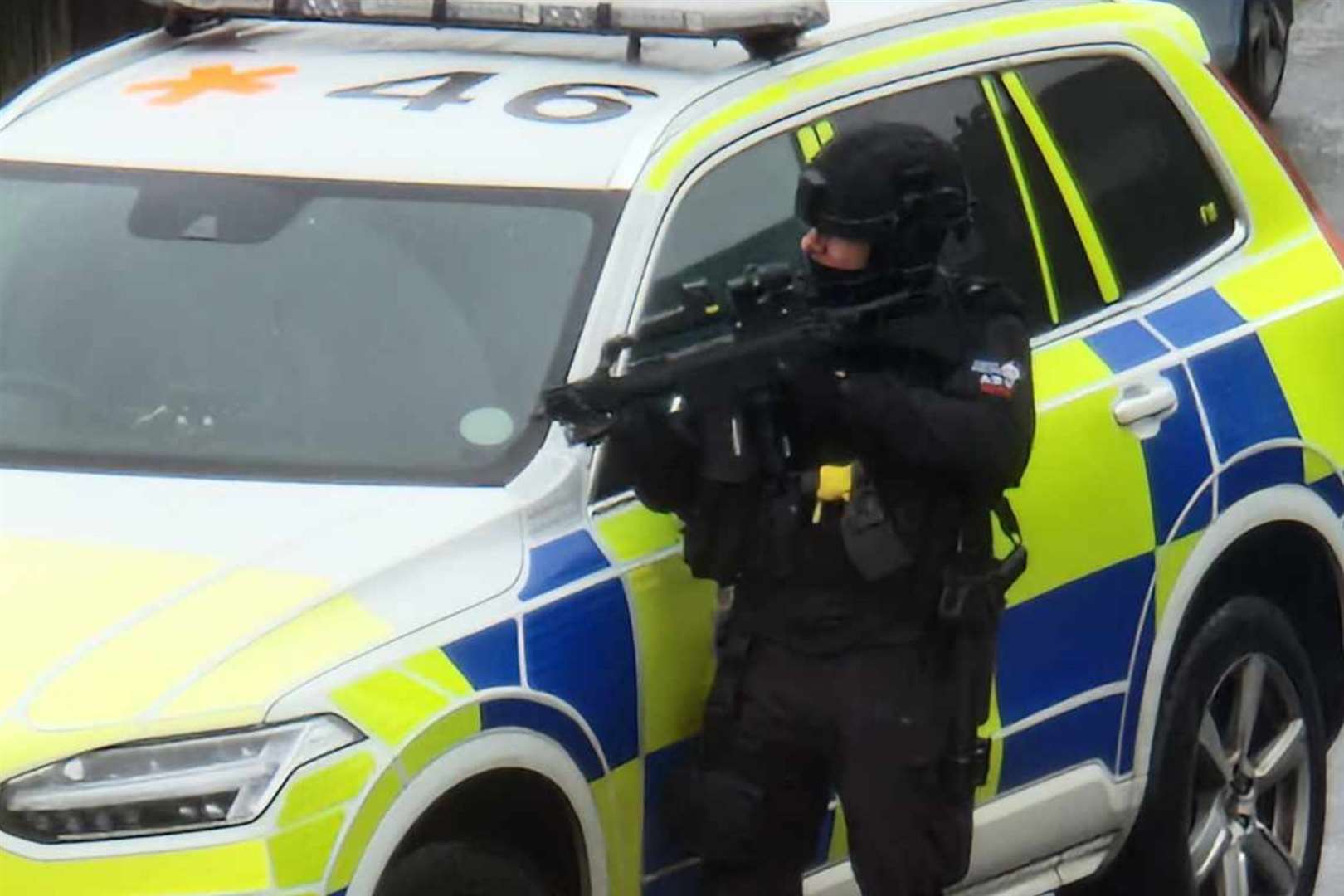 A man has been charged with imitation firearm offences after armed police swooped Stanhope