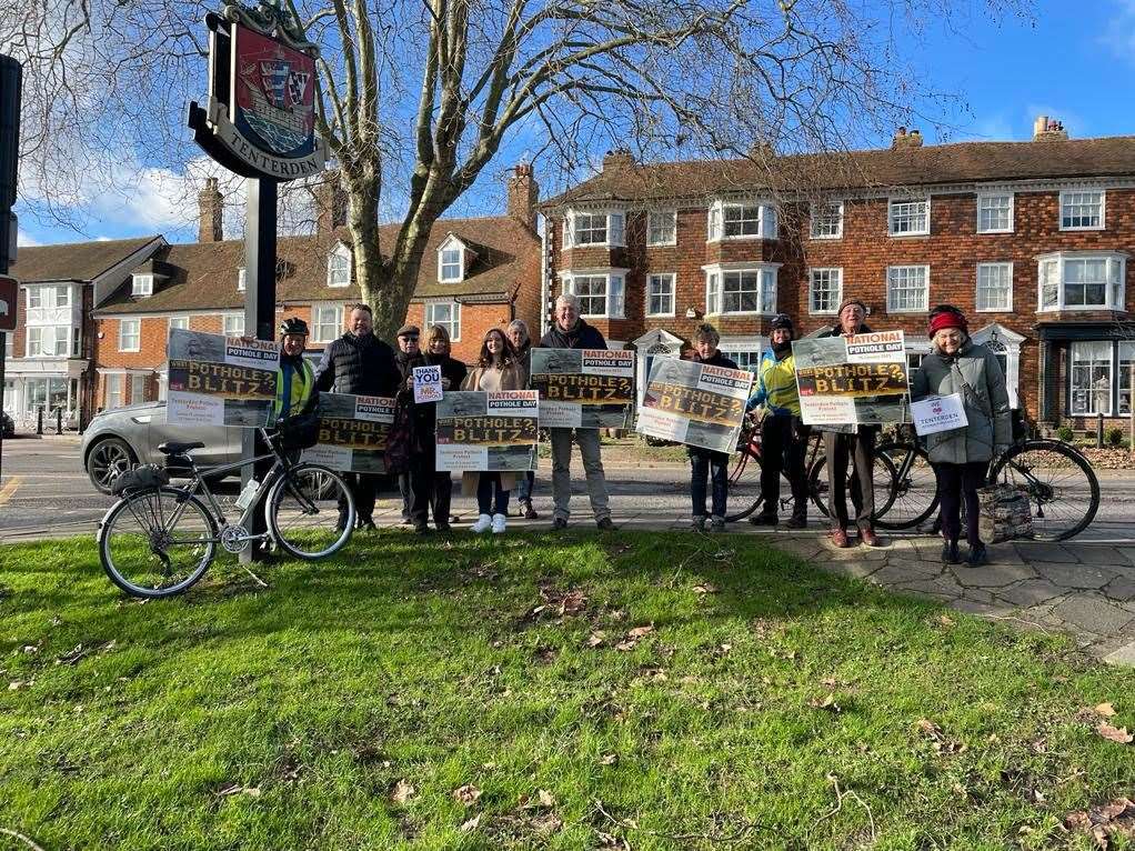 David Ward organised a pothole protest in Tenterden. Picture: David Ward