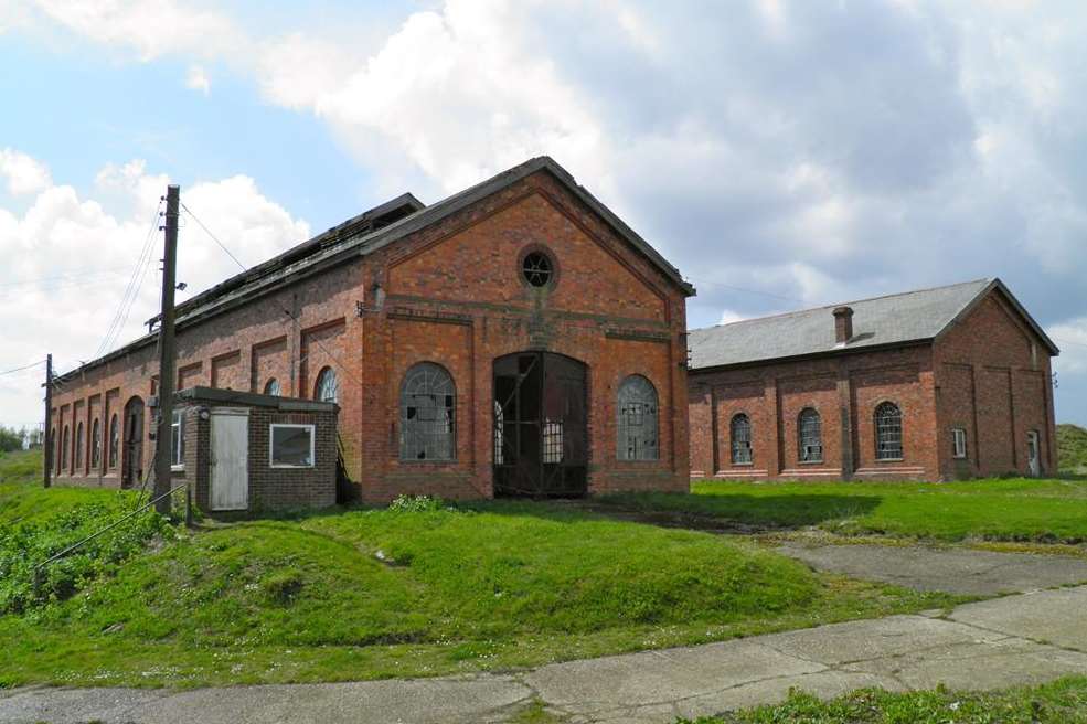 Two of the original colliery workshop buildings at the Hammill site