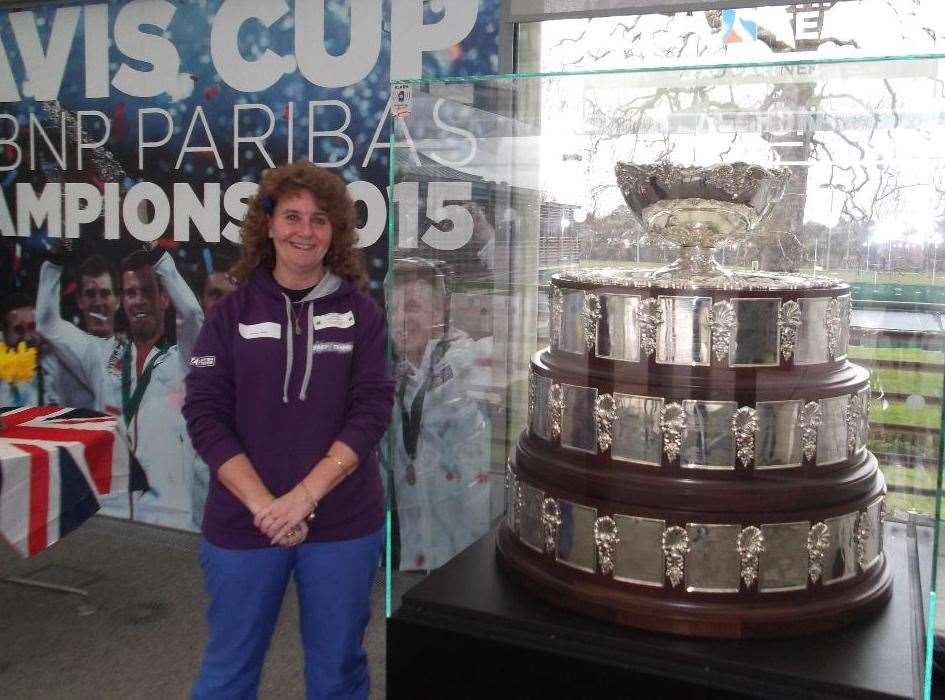 Vanessa Webb with the Davis Cup which GB won in 2015