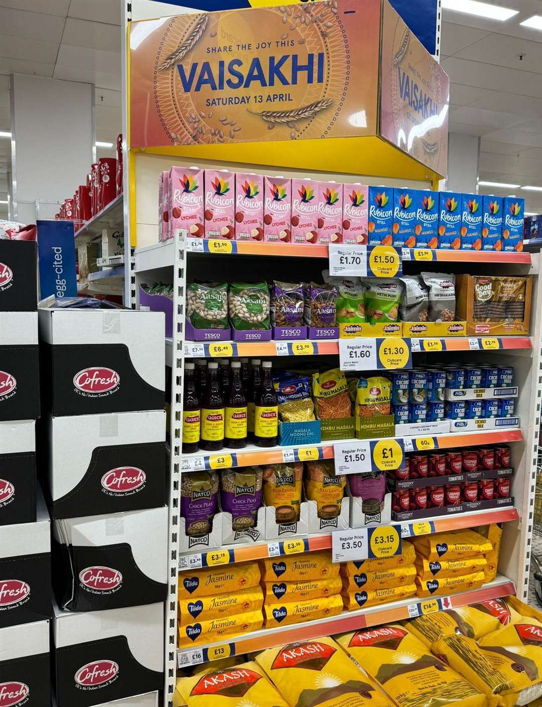 A Vaisakhi display in the Hoover Building Tesco Superstore