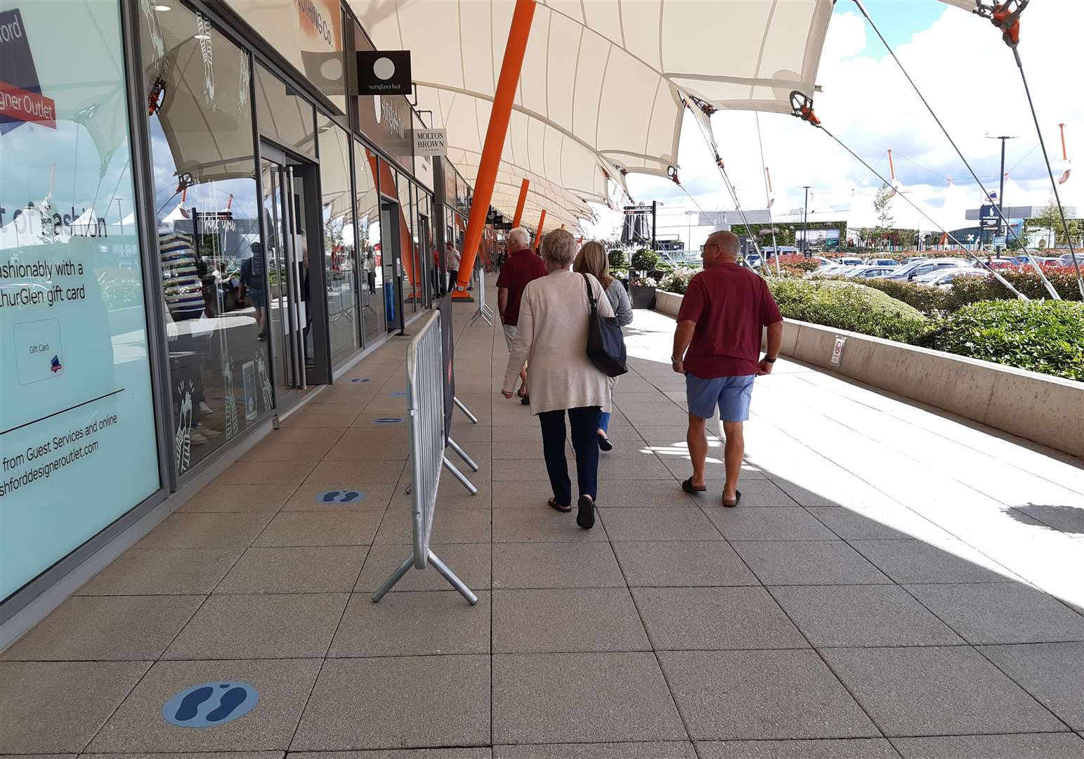 Shoppers at the Designer Outlet this morning