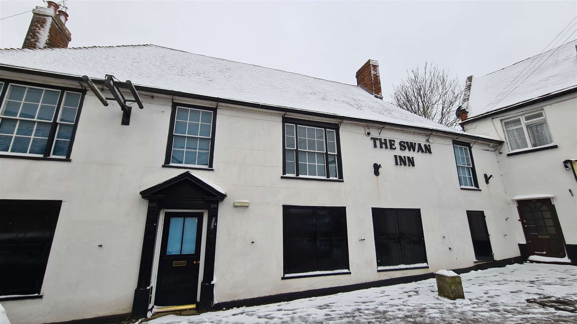 The boarded-up Swan Inn in Sturry