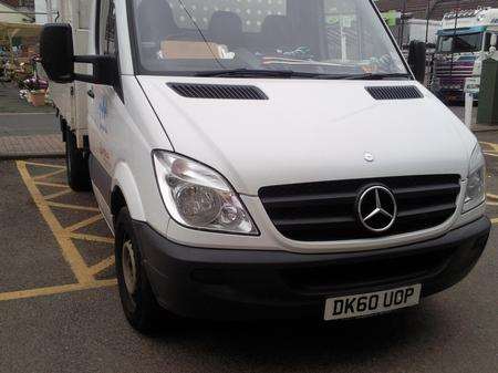 Council contractors’ van parked in a disabled bay