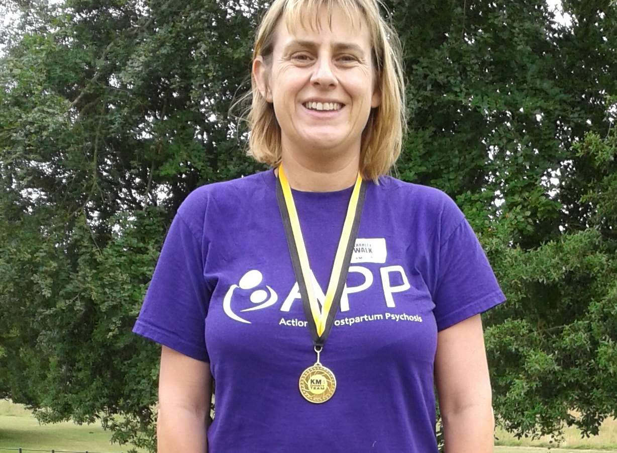 Tracey Robinson taking part in the KM Charity Walk at Mote Park this year in aid of Action on Postpartum Psychosis (APP)